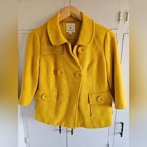 Forever 21 mustard yellow cropped jacket with buttons Size Small/Petite